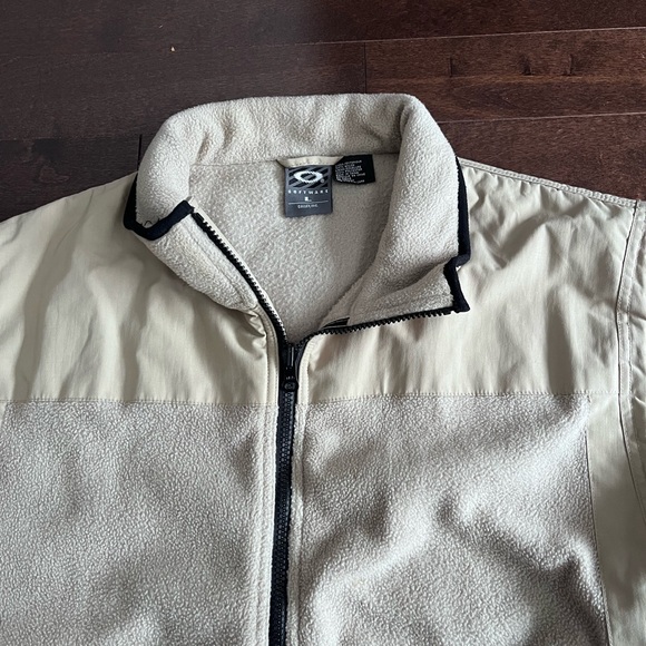 Vintage Oakley Software Minimalist Gorpcore Style Cream Fleece Full Zip Vest - Picture 2 of 6